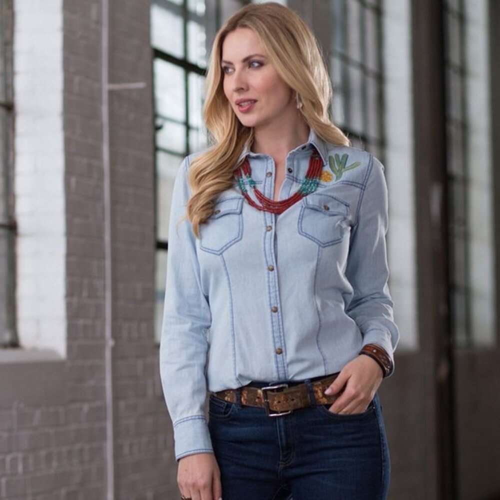 Ryan Michael embroidered shirt L1005